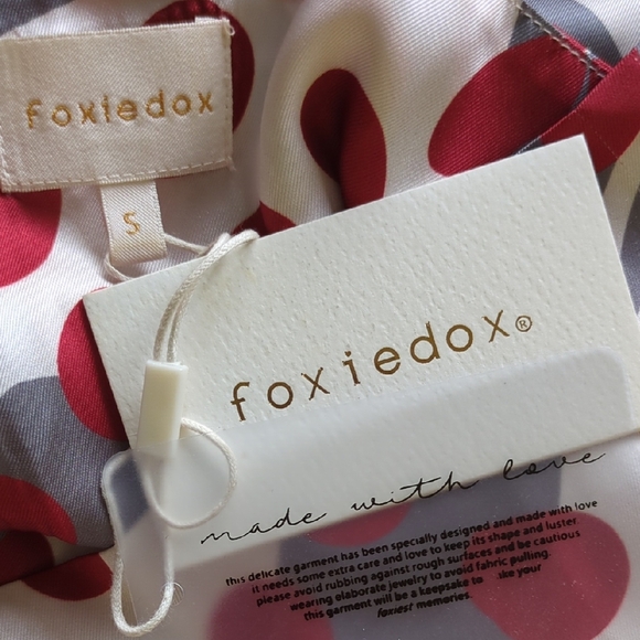 Foxiedox Polka Dot/Floral Contrast Satin Maxi Dress Size Small NWT - Picture 11 of 14